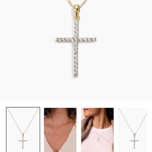 New with tags Electric picks Dove Gold Cross Necklace with diamonds